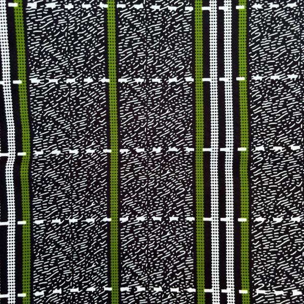 ãbse| Le tissu en wax noir et vert